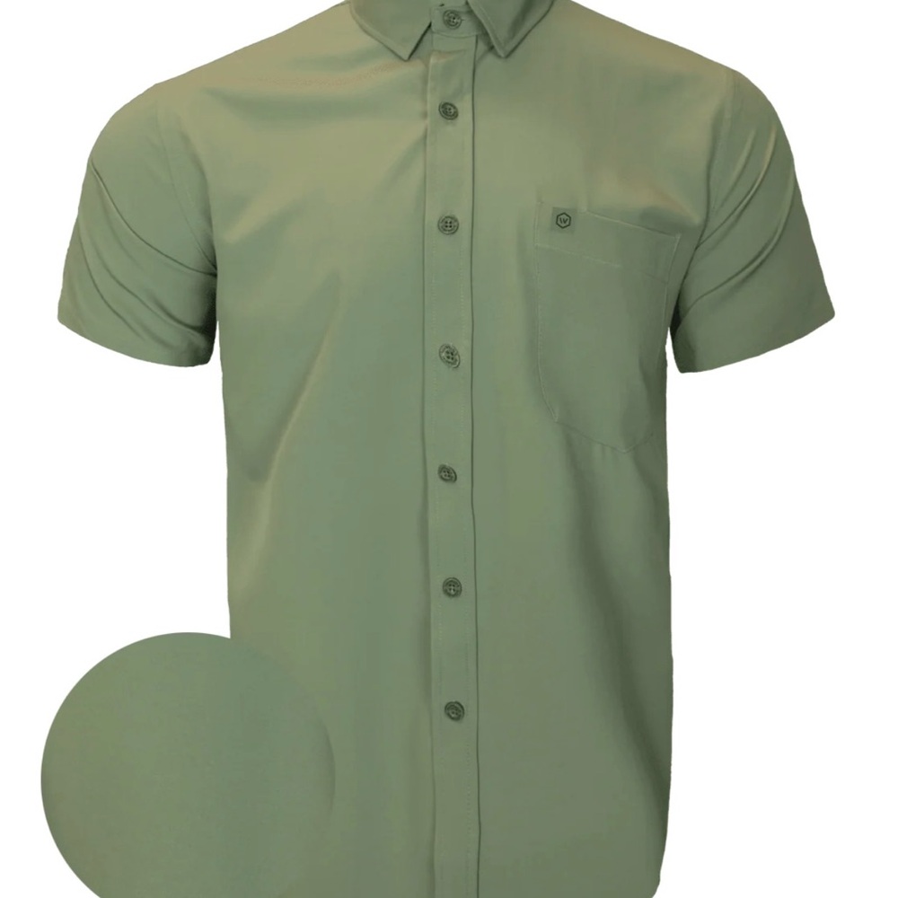 Solid Dnc Button Down Short Sleeve Shirt 2xl - image 1